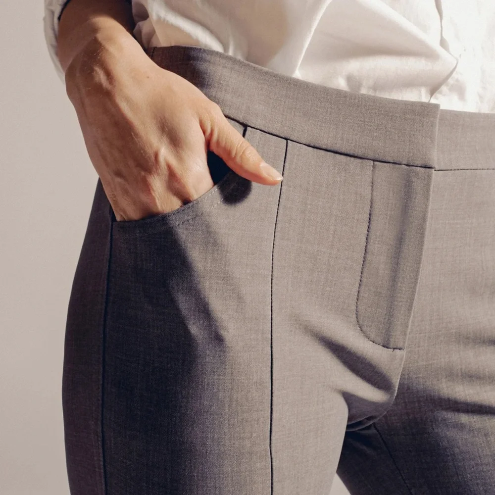 PAIRE Gray Jackie Slim Bootcut‎ Slacks